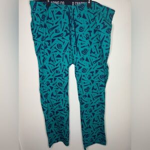 Duluth Trading Co Lounge Pants Men's 3XL Teal Tool Print‎